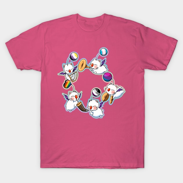 Pride-Mogs - FF114 moogles to support pride (rainbow, asexual, bisexual, trans, non-binary) T-Shirt by SamInJapan